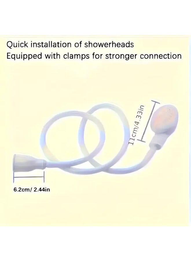 Leakproof Handheld Showerhead With Detachable Nozzle White Faucet 130cm Easy Install No Tools - Image 3