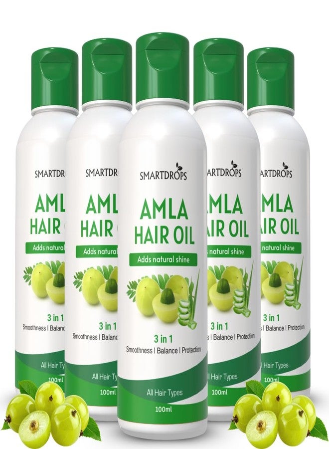 Smartdrops Amla Hair Oil Smooth Texture Hair Care Oil for Regular Use, Hair Styling and Massage Routine for Men and Women| 100ml (Pack 5) - Image 1