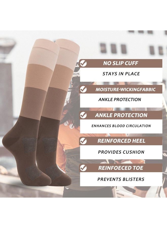 fenglaoda 8 Pairs Compression Socks for Men & Women 20-30 mmHg Knee High Nurse Pregnant Running Medical and Travel Athletic - Image 3
