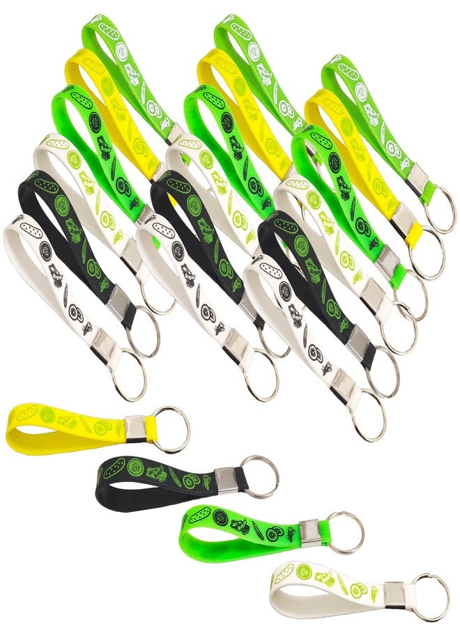 كوبا بلاي مجموعة سلاسل مفاتيح مطاطية على شكل مخلل من CupaPlay، 24 قطعة - سلاسل مفاتيح سيليكون لطيفة على شكل مخلل معلب، مثالية لحفلات أعياد الميلاد. - Image 5