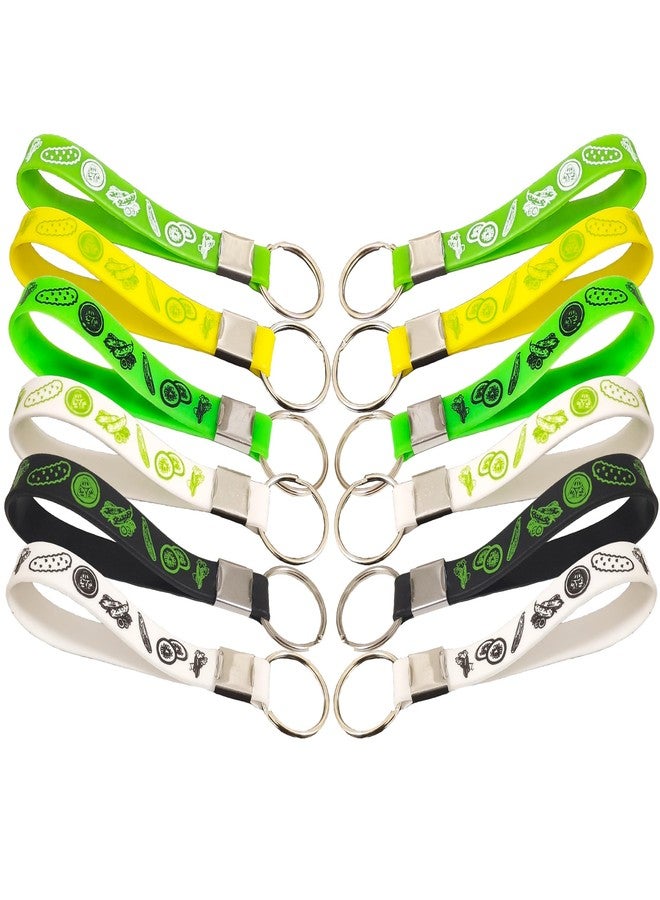 كوبا بلاي مجموعة سلاسل مفاتيح مطاطية على شكل مخلل من CupaPlay، 24 قطعة - سلاسل مفاتيح سيليكون لطيفة على شكل مخلل معلب، مثالية لحفلات أعياد الميلاد. - Image 3