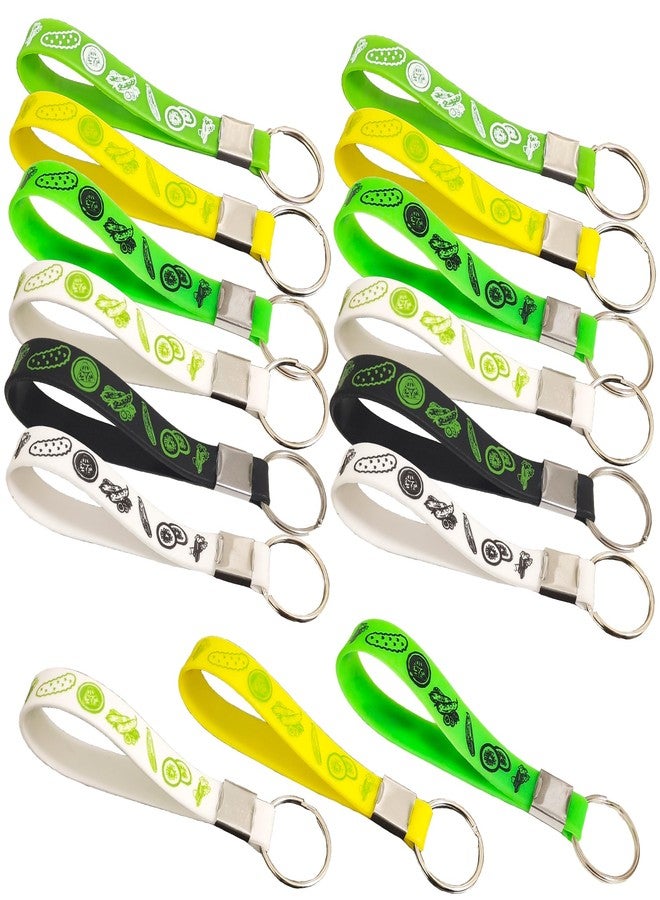 كوبا بلاي مجموعة سلاسل مفاتيح مطاطية على شكل مخلل من CupaPlay، 24 قطعة - سلاسل مفاتيح سيليكون لطيفة على شكل مخلل معلب، مثالية لحفلات أعياد الميلاد. - Image 4