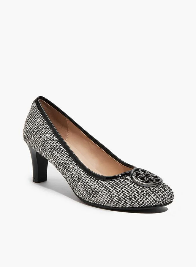 Celeste BLACK Women Logo Accent Block Heel Pumps for Women | Best Price UAE