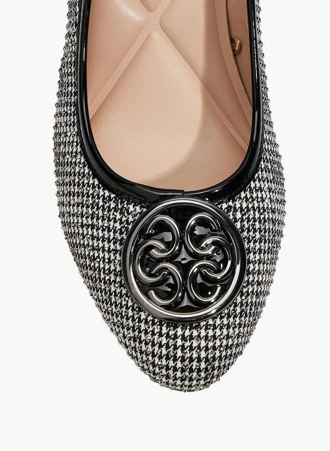 Celeste BLACK Women Logo Accent Block Heel Pumps for Women | Best Price UAE