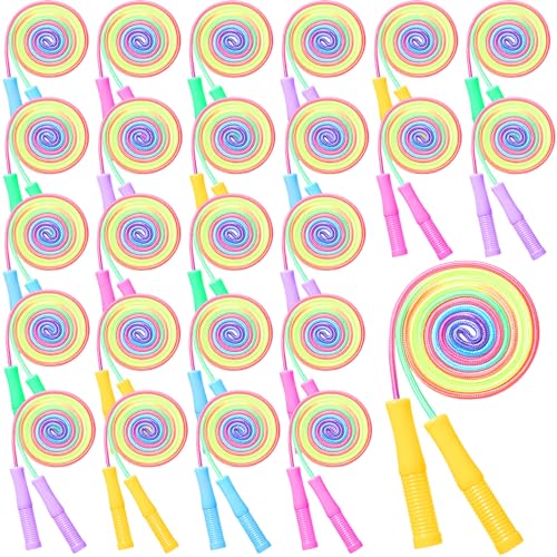 PullCrease 24 pcs Jump Rope Bulk 722 ft Adjustable Gradient Rainbow Color Skipping Rope Outdoor Exercise Fitness Equipment for Playground Activities Set - Image 1