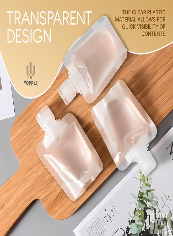 Yopple Travel Size Refillable Squeeze Pouches with Funnel, Leakproof Toiletry Bags for Shampoo, Lotion, Hand Wash, Cream & Liquid Cosmetics, Portable Transparent Travel Containers (100ml) (15) - Image 2