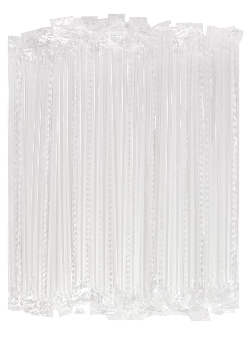 لافيش ٢٥٠ ماصة شرب بلاستيكية شفافة طويلة للاستخدام مرة واحدة، ٢٤ سم | ماصات مغلفة بشكل فردي | طويلة جدًا للعصائر والحليب والعصائر المخفوقة والحفلات | صحية ومريحة للاستخدام اليومي - Image 2