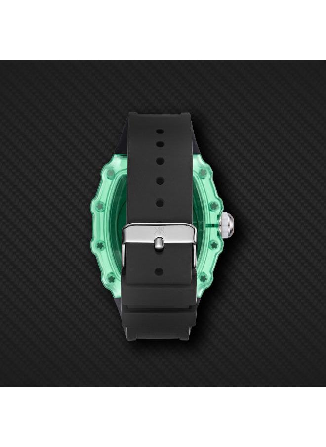 KENNETH SCOTT Men's Analog Display Watch With Black Silicone Strap - K25009-ZSBB  - Image 5