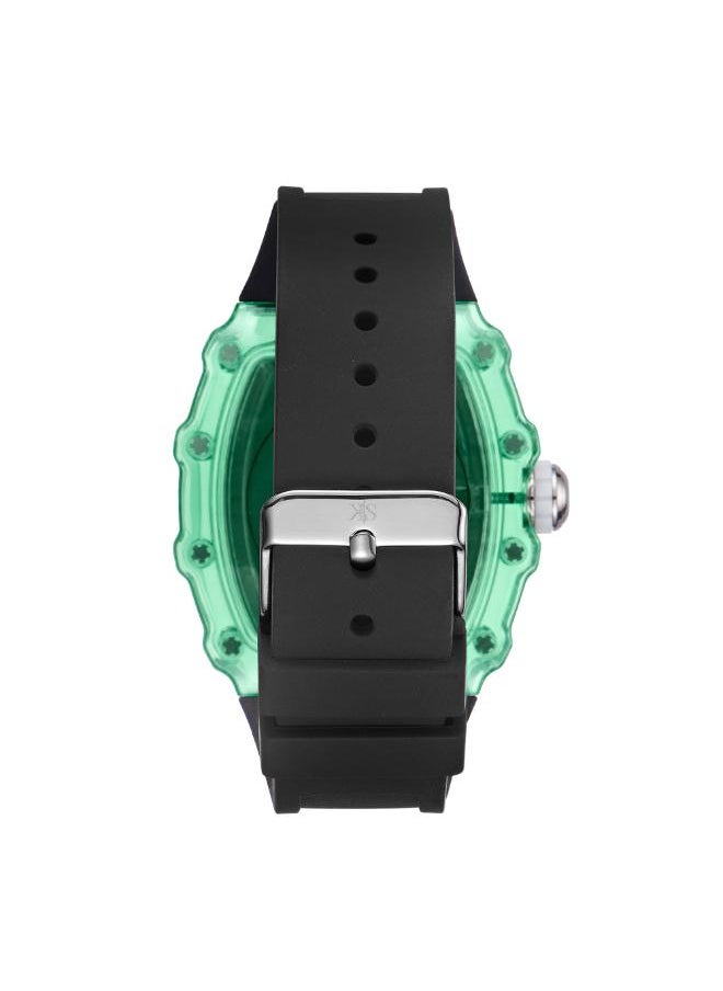 KENNETH SCOTT Men's Analog Display Watch With Black Silicone Strap - K25009-ZSBB  - Image 3