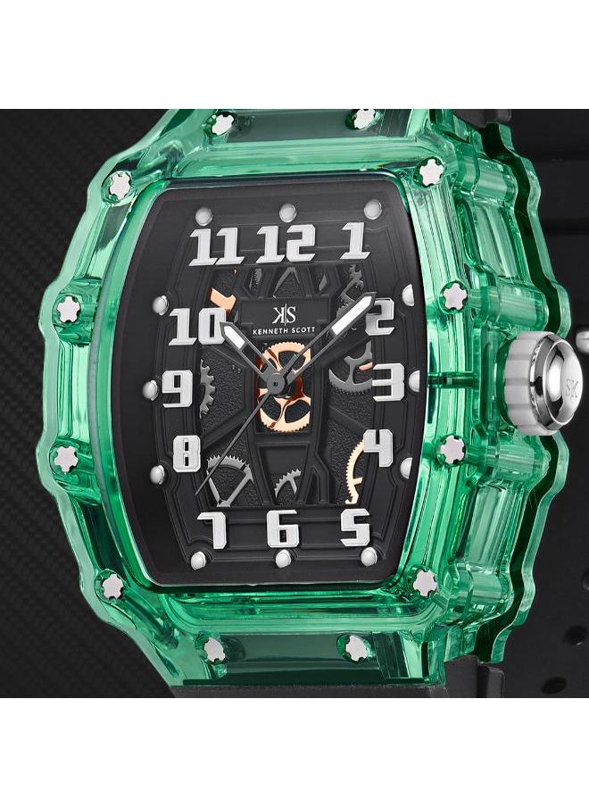 KENNETH SCOTT - Men's Analog Display Watch With Black Silicone Strap - K25009-ZSBB - Image 1