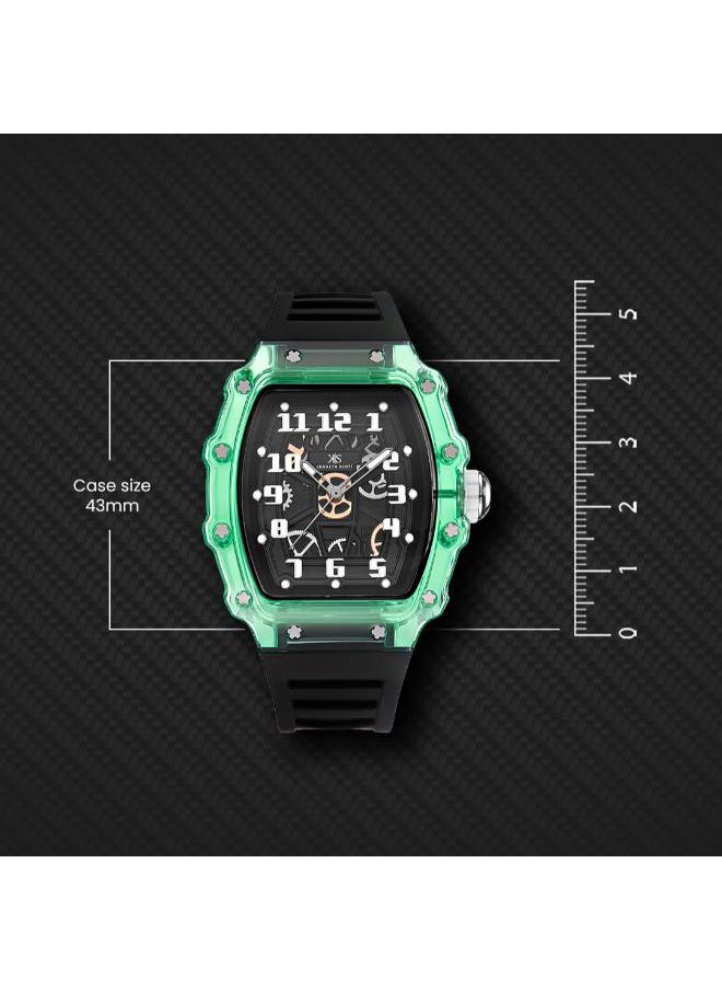 KENNETH SCOTT - Men's Analog Display Watch With Black Silicone Strap - K25009-ZSBB - Image 1