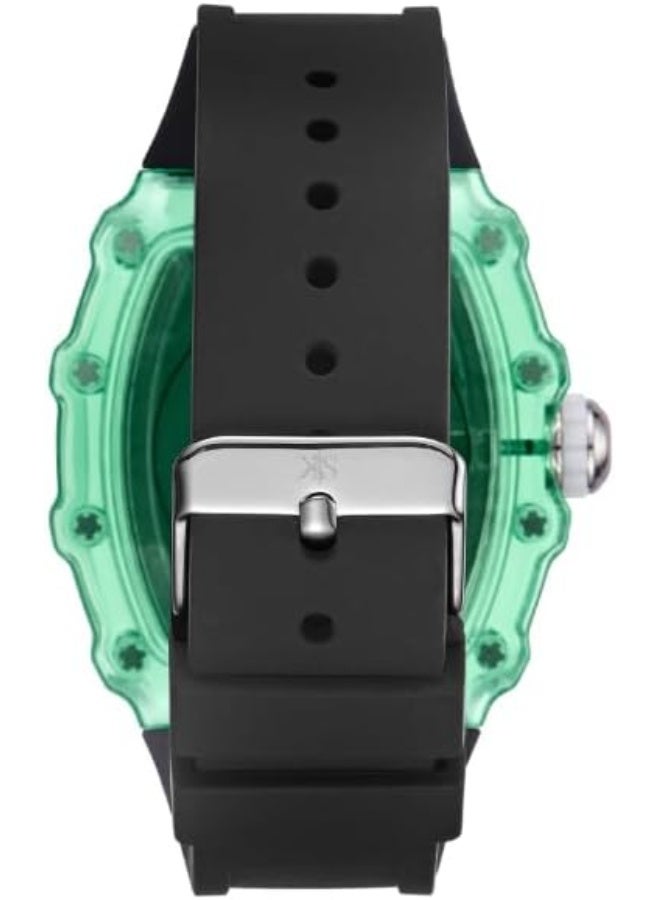 Kenneth Scott Men's Watch, Analog Display and Silicone Strap - K25009-ZSBB, Black - Image 3