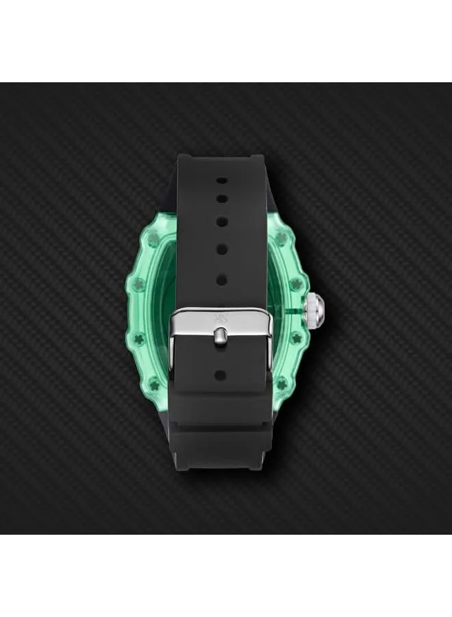 KENNETH SCOTT Kenneth Scott Men's Watch, Analog Display and Silicone Strap - K25009-ZSBB, Black