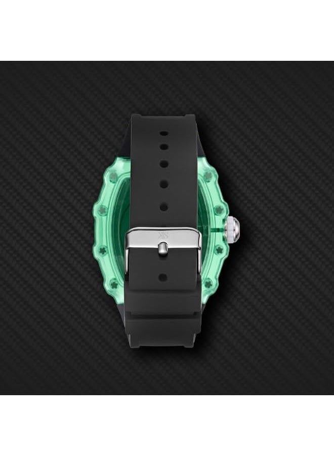 Kenneth Scott Men's Watch, Analog Display and Silicone Strap - K25009-ZSBB, Black - Image 5