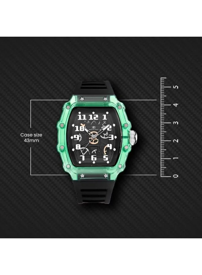 KENNETH SCOTT Kenneth Scott Men's Watch, Analog Display and Silicone Strap - K25009-ZSBB, Black