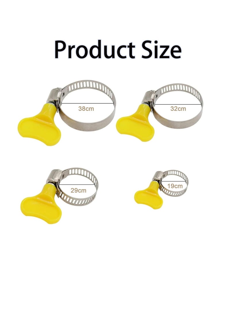 Stainless Steel Hose Clips Set, 16 PCS, 4 Sizes: 19/29/32/38 mm, for Securing Home Gas Flexible Connections - Image 2