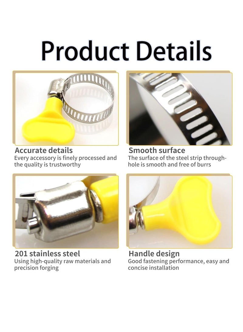 Stainless Steel Hose Clips Set, 16 PCS, 4 Sizes: 19/29/32/38 mm, for Securing Home Gas Flexible Connections - Image 3