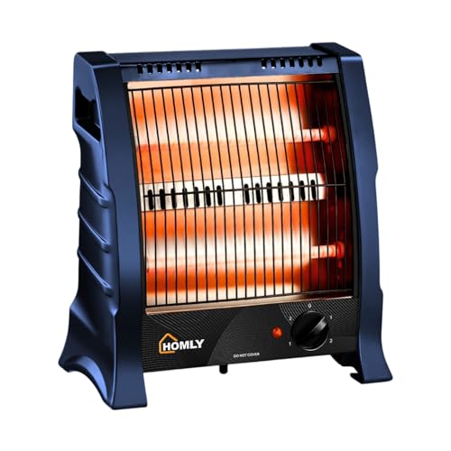 Homly Ritz 800 Watts Halogen Room Heater with Dual Heating Tubes | ISI Approved | Dual Heating Settings For 400W & 800 W | Cool Touch Shockproof Body with High Thermal Protection - Blue - Image 1