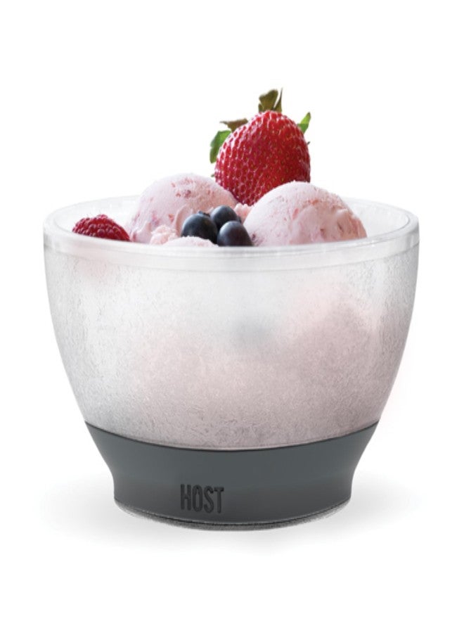 Host Ice Cream Freeze Bowl, Double Walled Insulated Freezer Gel Chiller Kitchen Accessory for Dessert, Dip, Cereal, with Comfort Silicone Grip, Plastic, Grey, 0.47 liters - Image 1
