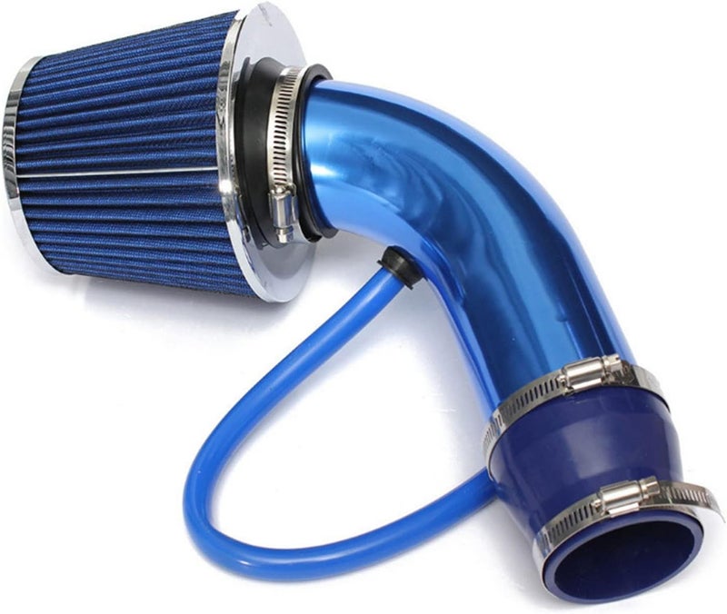 RASNONE 3 Inch Universal Cold Air Intake Kit, Aluminum Induction Flow Hose Pipe Kit with Air Filter (Blue) - Image 1