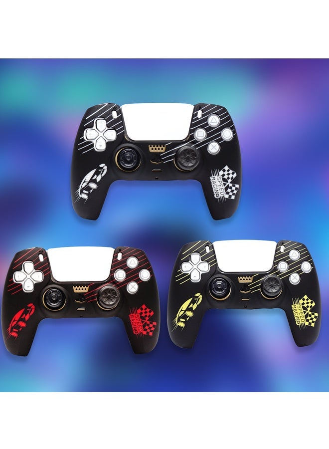 X-level 3 Set Controller Cover Skin Case with Sony PS5 Playstation 5 - Protective Soft Silicone Gel ,Anti-Slip Accessories for Video Games Gamepad Black  - Image 1