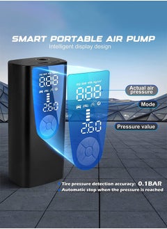 Joshberg Portable Air Compressor Tire Inflator Pump,150 PSI Electric Air Pump with LCD Dual Screen for Car,Motor,Bike,Ball,8000mAh,Black  - Image 5