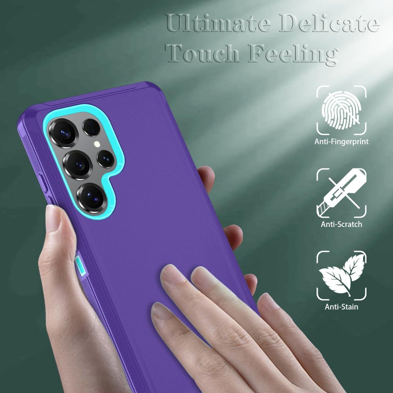 ONOLA Phone Case for Samsung Galaxy S25 Ultra Case with HD Screen Protector, Heavy Duty Shockproof & Dropproof 3-Layer Cover Phone Case for Galaxy S25 Ultra 6.9''ï¼ŒPurpleSkyBlue - Image 2