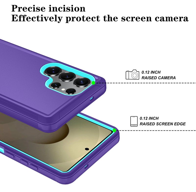 ONOLA Phone Case for Samsung Galaxy S25 Ultra Case with HD Screen Protector, Heavy Duty Shockproof & Dropproof 3-Layer Cover Phone Case for Galaxy S25 Ultra 6.9''ï¼ŒPurpleSkyBlue - Image 4