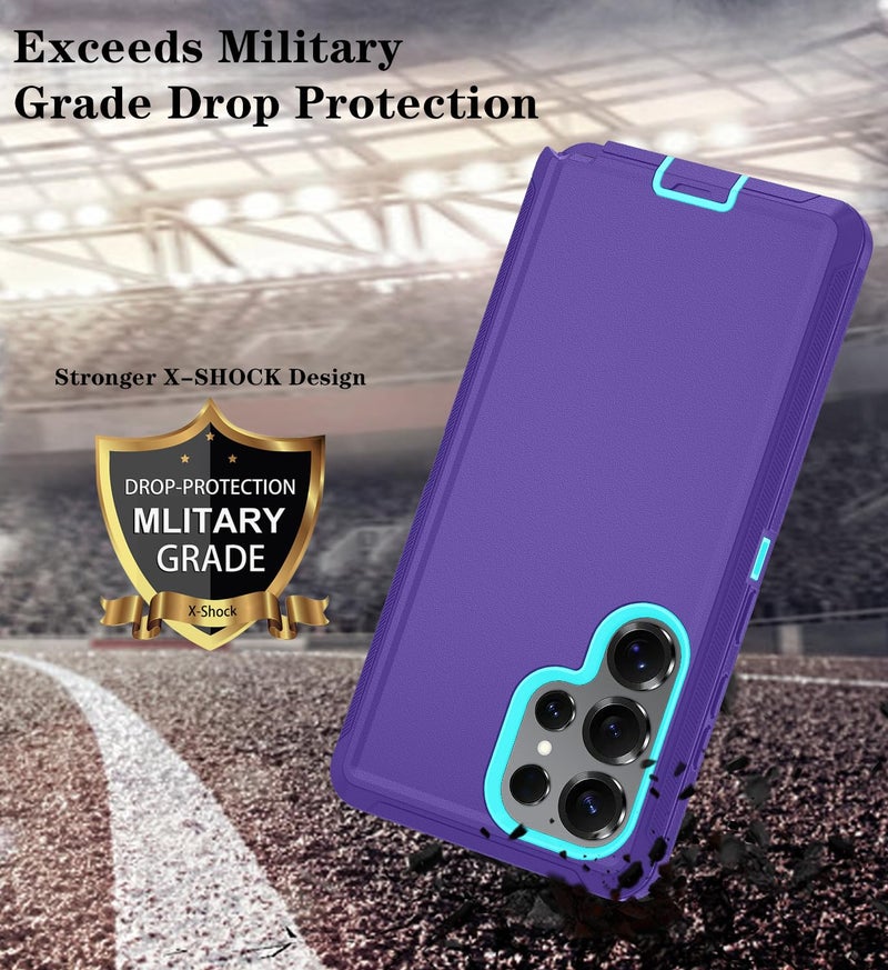 ONOLA Phone Case for Samsung Galaxy S25 Ultra Case with HD Screen Protector, Heavy Duty Shockproof & Dropproof 3-Layer Cover Phone Case for Galaxy S25 Ultra 6.9''ï¼ŒPurpleSkyBlue - Image 3