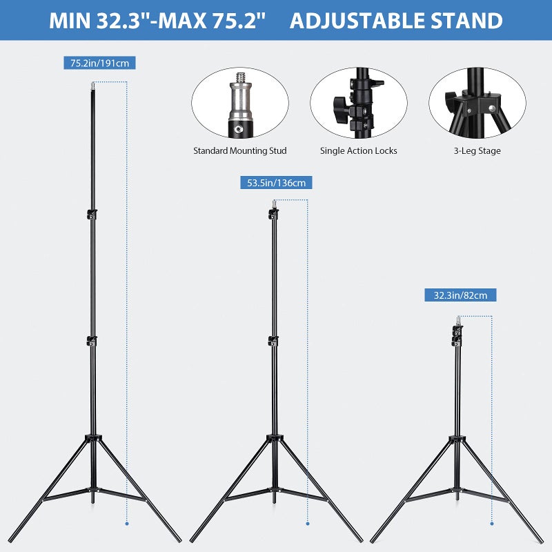 HPUSN Softbox Photography Lighting Kit 30"X30" Professional Continuous Lighting System Photo Studio Equipment with 2pcs E27 Socket 5400K Bulbs for Portraits Advertising Shooting YouTube Video - Image 5