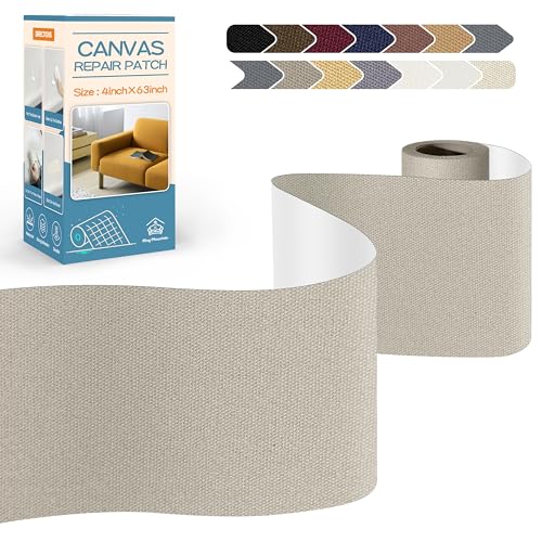 KING MOUNTAIN Canvas Repair Tape,Outdoor Gear Patch, 4×63 Inches,Waterproof,Self-Adhesive for Repairing Boat Covers,Sun Shades,Sofas,Tents,Lounge Chairs,Awnings (Grey2.0) - Image 1