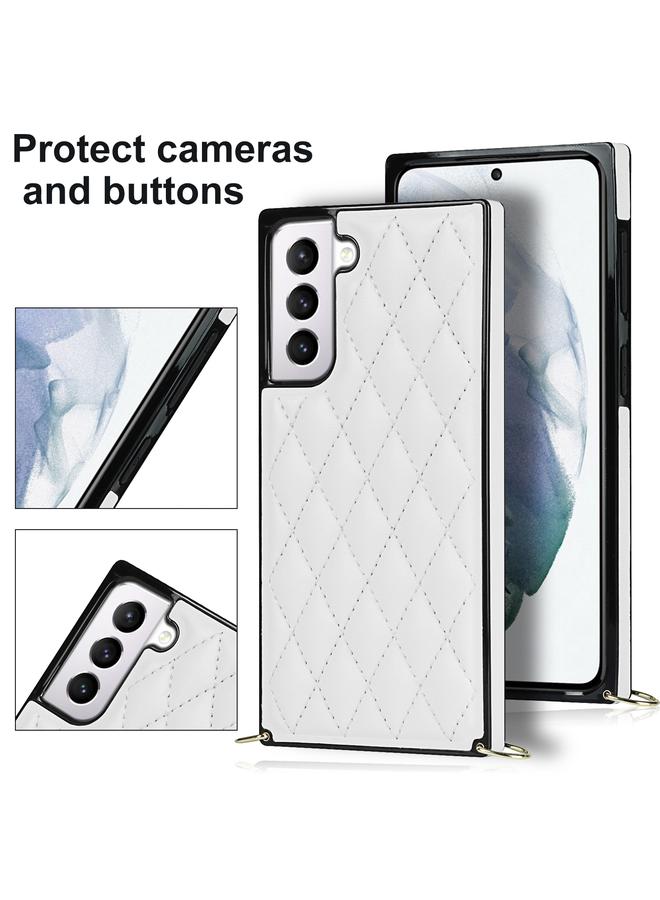 اس-توب جراب لهاتف Samsung Galaxy S21 5G أنيق بنمط معيني من الجلد المصنوع من الألياف الدقيقة + جراب مقاوم للصدمات من مادة TPU مع حزام كروس بودي سلسلة - Image 3