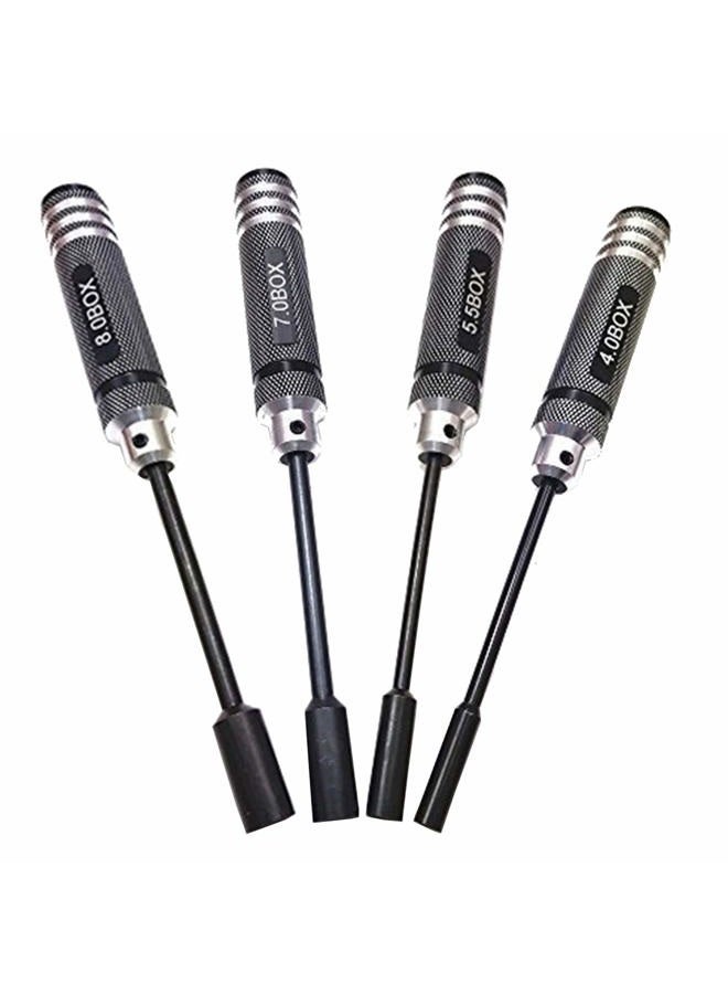 Share Goo 4PCS Hex Nut Key Socket,RC Repair Tools 4.0 5.5 7.0 8.0mm Spanner Box,Flat Head Screwdrivers Screw Drivers Wrench for RC Hobby Car Truck Truggy Boat Airplane - Image 2