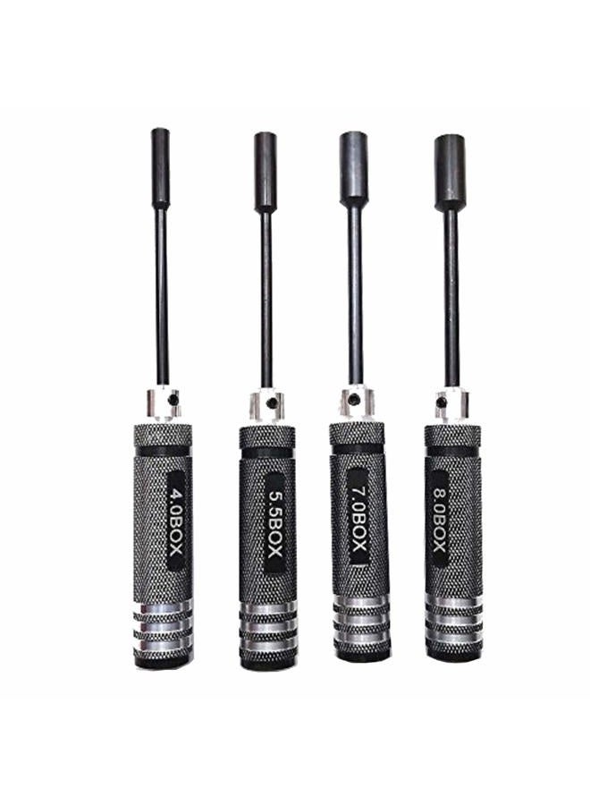 Share Goo 4PCS Hex Nut Key Socket,RC Repair Tools 4.0 5.5 7.0 8.0mm Spanner Box,Flat Head Screwdrivers Screw Drivers Wrench for RC Hobby Car Truck Truggy Boat Airplane - Image 4