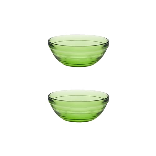 Duralex® Le Gigogne Green Bowl, Set of 2 Glass Mixing & Serving Bowls, Oven & Microwave Safe Bowls (500ML) - Image 4