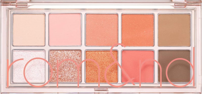 rom&nd romnd Better Than Palette10 Blendable ShadesLong Lasting and Neutral Eyeshadow PaletteHigh Pigmented Smooth Matte Glitter Shimmer Eye Makeup 08 PEACH DAHLIA GARDEN