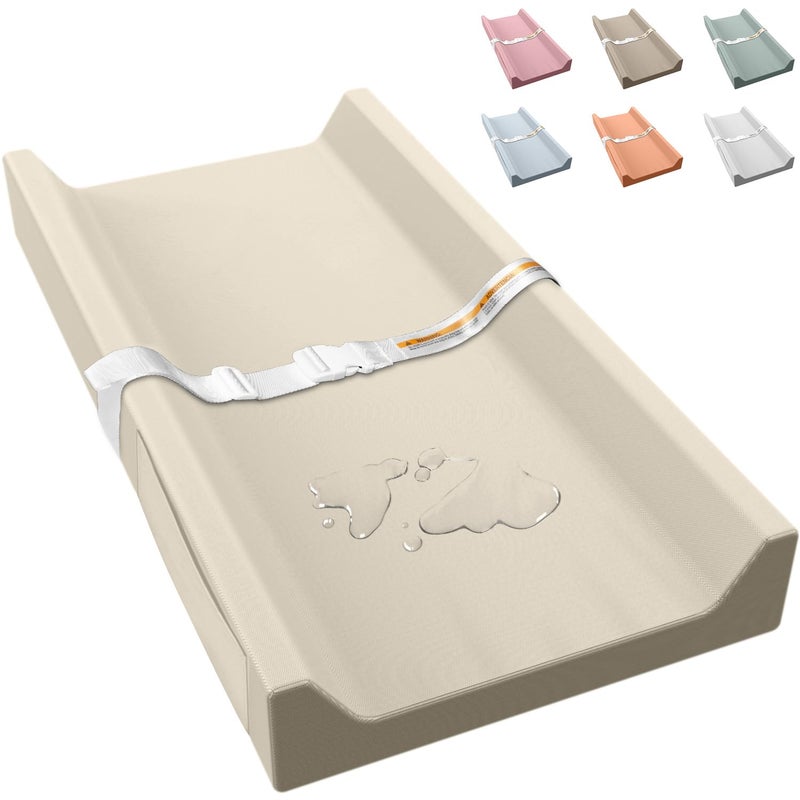 JVEOO Vegan Leather Baby Changing Pad, Waterproof & Wipeable Soft Diaper Changing Mat 32â€œ x 16.6" Comfortable Infant Changing Station for Dresser & Table - Image 1