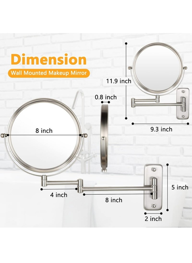 Wall Mounted Makeup Mirror 10x Magnification 8inch Two-Sided Swivel Extendable Bathroom Mirror - pzsku/Z1192902C36A050504132Z/45/_/1711698139/09475dec-5f6f-4965-97ea-068fc5eef63b