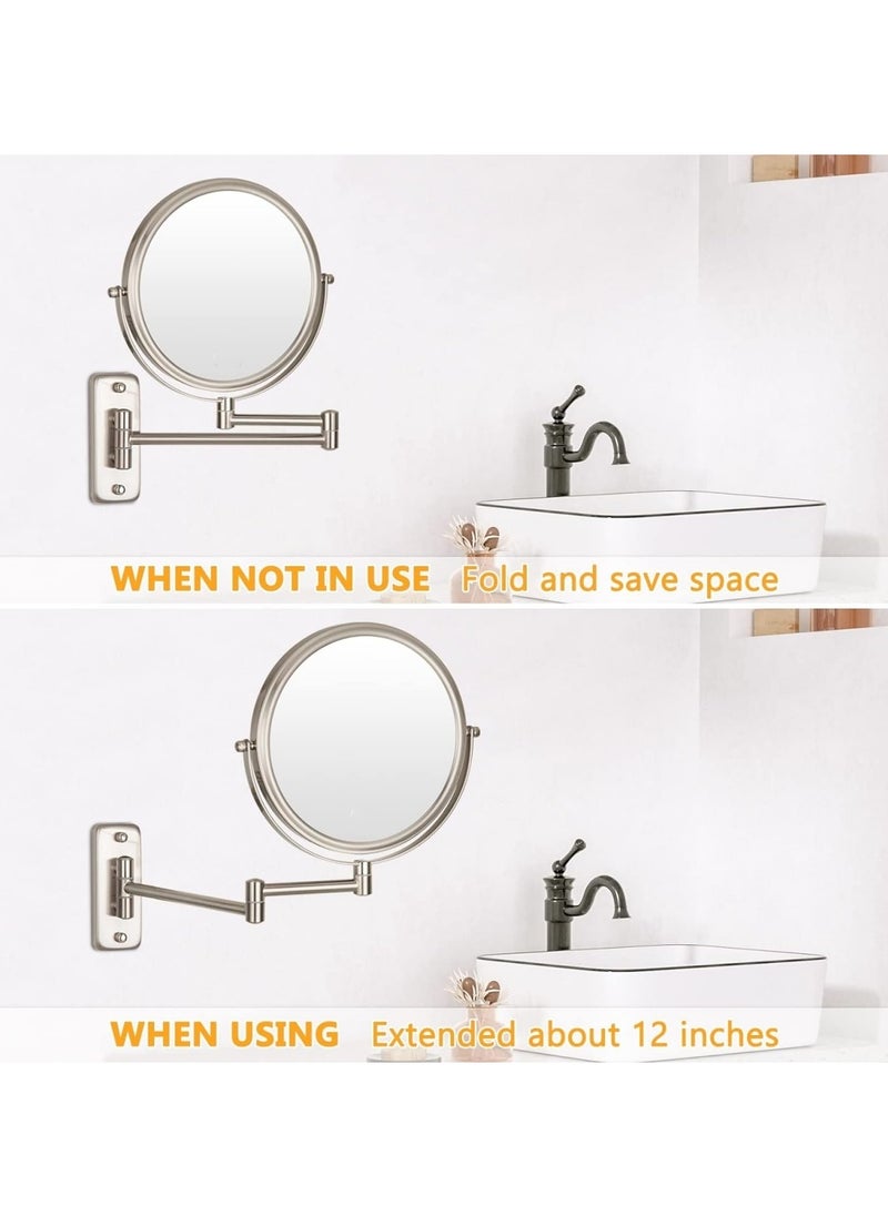 Wall Mounted Makeup Mirror 10x Magnification 8inch Two-Sided Swivel Extendable Bathroom Mirror - pzsku/Z1192902C36A050504132Z/45/_/1711698139/bc615725-c20a-47f4-82d6-23720347c853