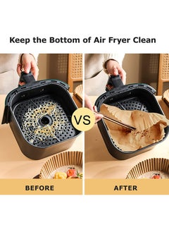 NUMPIG 100Pcs Air Fryer Disposable Paper Liner Air Fryer Liners Square Baking Paper for Air Fryer Water-proof Parchment Paper for Baking Roasting Microwave 6.3 inch/16cm Square  - Image 4