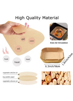 NUMPIG 100Pcs Air Fryer Disposable Paper Liner Air Fryer Liners Square Baking Paper for Air Fryer Water-proof Parchment Paper for Baking Roasting Microwave 6.3 inch/16cm Square  - Image 2