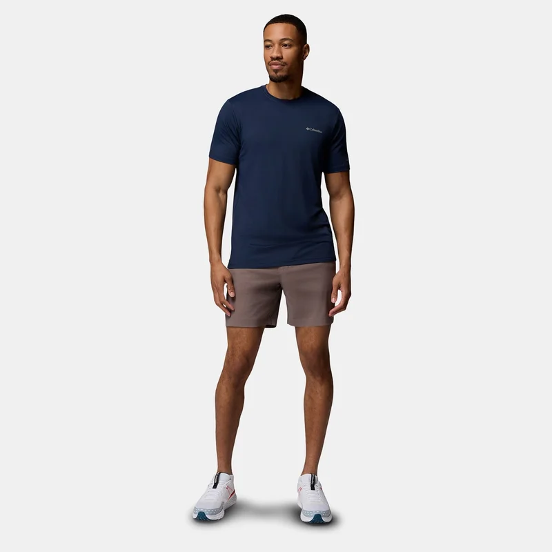 Columbia Blue Men's Tech Trail Utility Hiking T-Shirt for Men | Best Price UAE