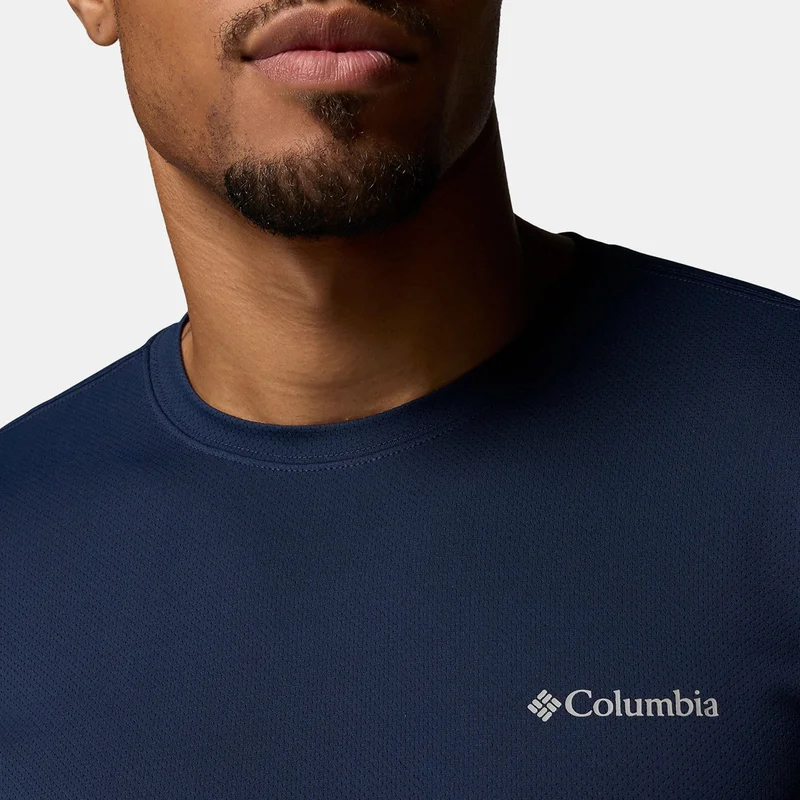 Columbia Blue Men's Tech Trail Utility Hiking T-Shirt for Men | Best Price UAE