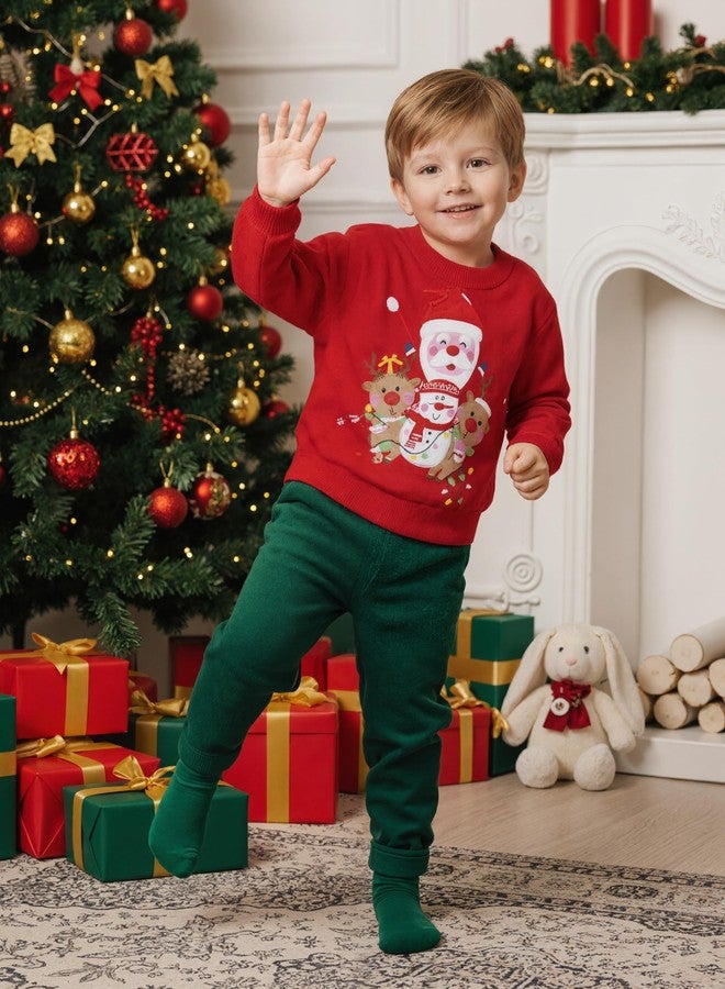 RETSUGO Kids Christmas Outfits Toddler Chritmas Sweater Crewneck Fleece Pullover Baby Boys Holiday Graphic Sweatshirt 3T/8161 - Image 5