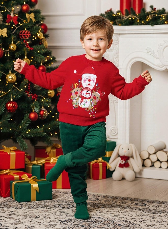 RETSUGO Kids Christmas Outfits Toddler Chritmas Sweater Crewneck Fleece Pullover Baby Boys Holiday Graphic Sweatshirt 3T/8161 - Image 2
