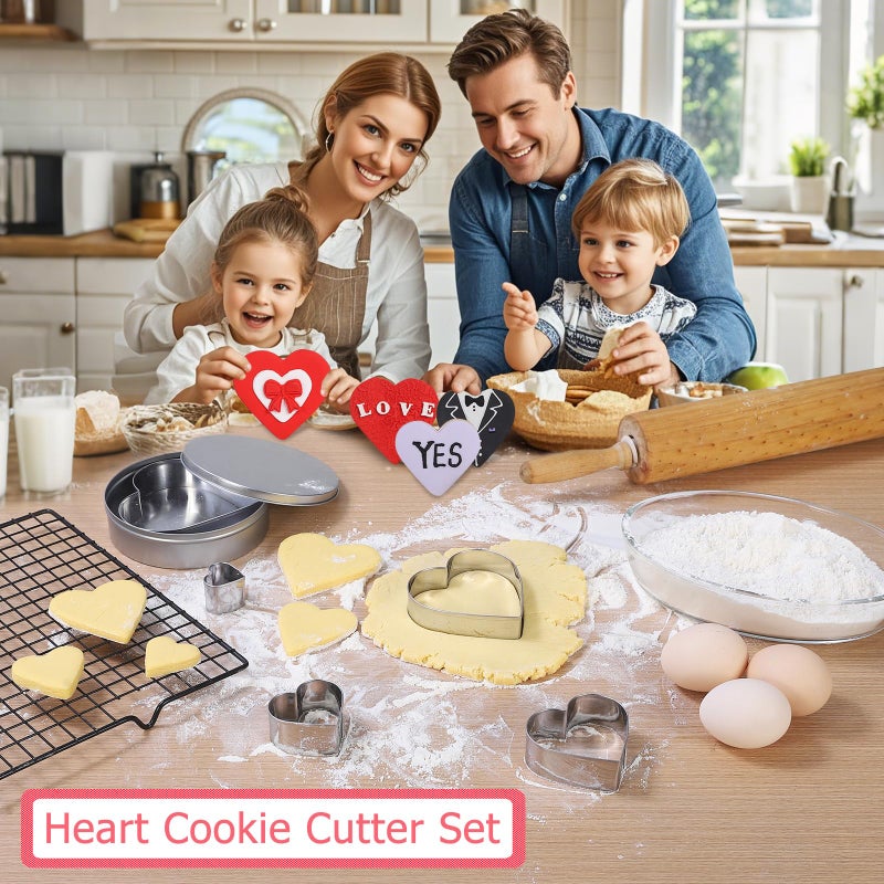 BakingWorld 5-Piece Stainless Steel Heart Cookie Cutter Set - Valentine's Day, Birthday, Wedding Baking Tools (5 Sizes: 1.18" to 4.21") - Dishwasher Safe with Gift Box - Image 2