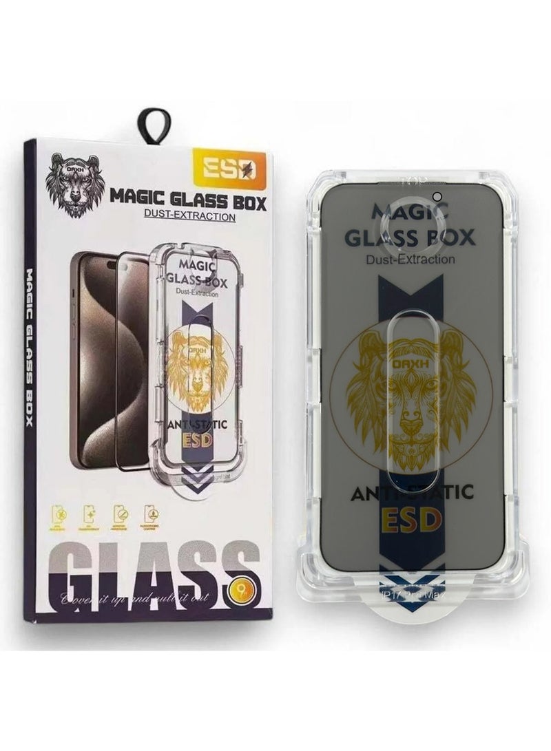 ESD 2 Pieces 3D Tempered Glass for iPhone 17 Pro Max Magic Glass Box HD Full Cover Easy Installation - Image 1