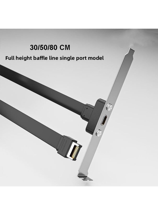 خط حاجز USB3.1 من TYPE-E إلى TYPE-C خط مسطح قصير أمامي 10 جيجابت في الثانية C أنثى هيكل PCI بت خط مسطح اللون: مع فتحة لولبية (تباعد 20 مم) 80 سم  - Image 3