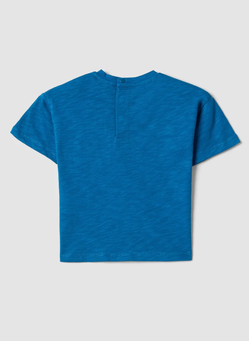 او في اس OVS Children'S Regular Fit Pure Cotton Blue T-Shirt With Pocket