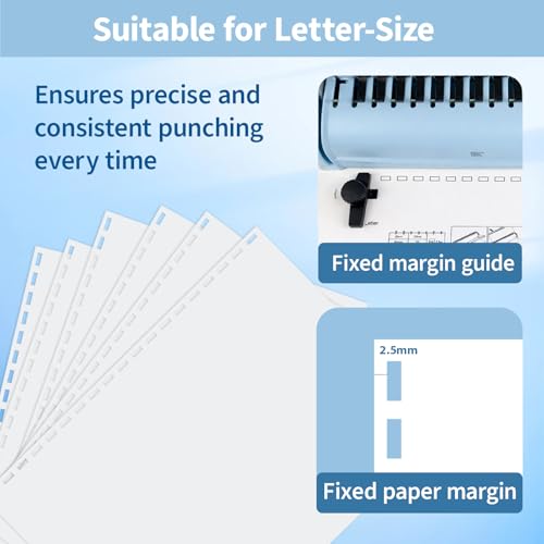 Binditek Binding Machine, 19-Hole, 145 Sheets, Comb Binding Machines with 50 PVC Binding Covers (8Mil), 50 Sand-Textured Polycovers (12Mil) and 50 PCS 1/2" Binding Combs, for Letter Size, Fixed Margin - Image 4